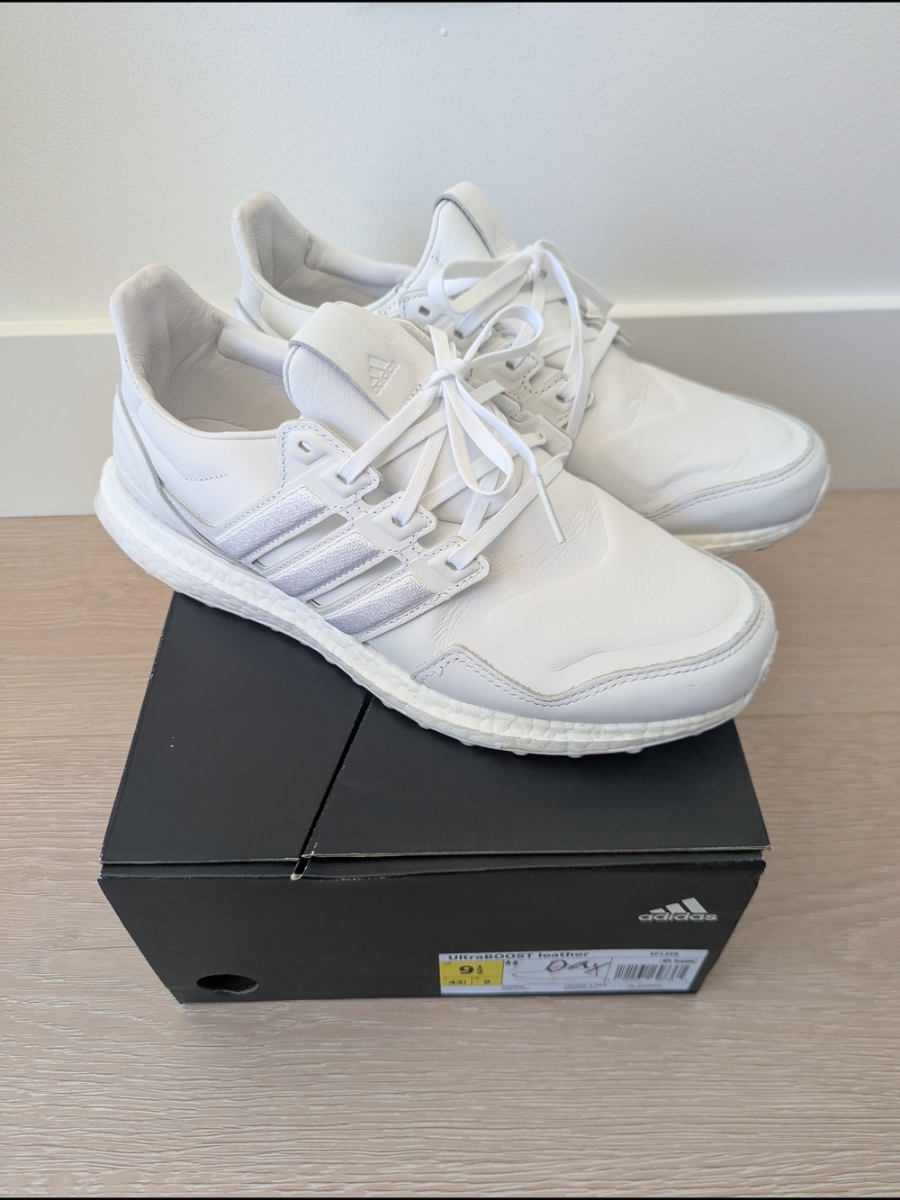 Adidas UltraBOOST Leather - All-White Running Sneakers